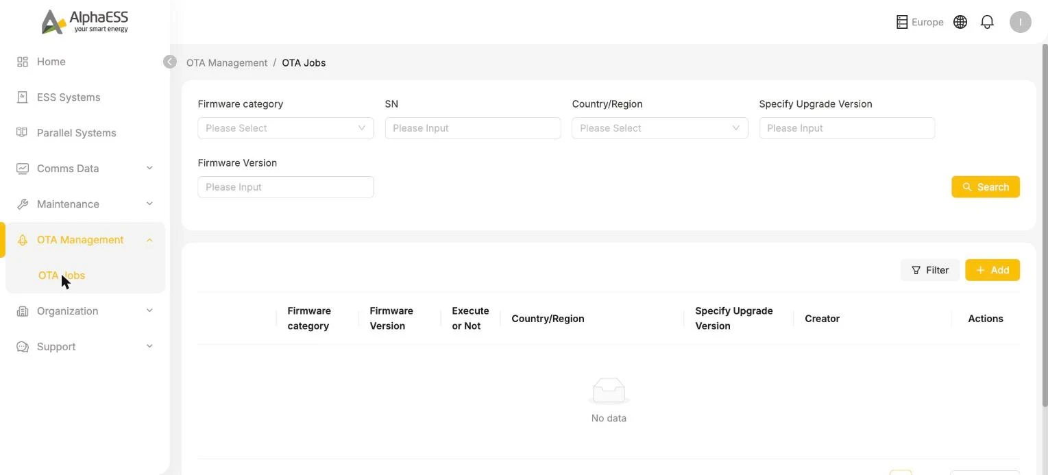 OTA Jobs bulk upgrade tasks