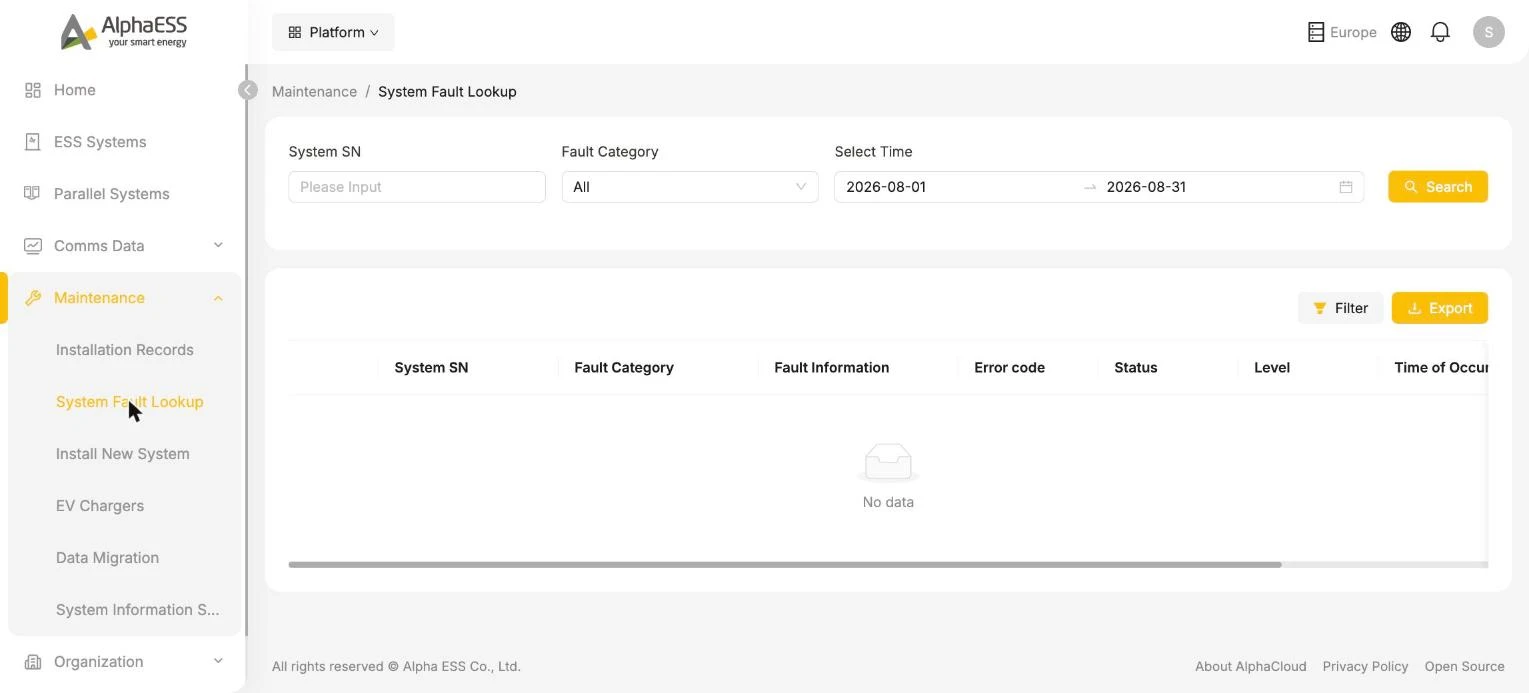 System Fault Lookup