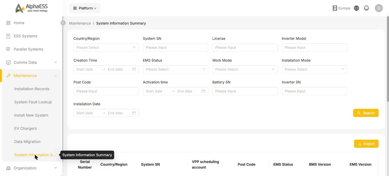 System Information Summary